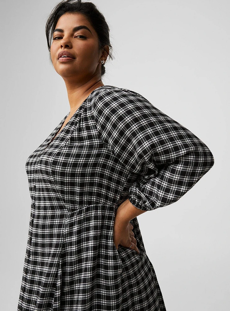 Button Front Skater Mini Dress