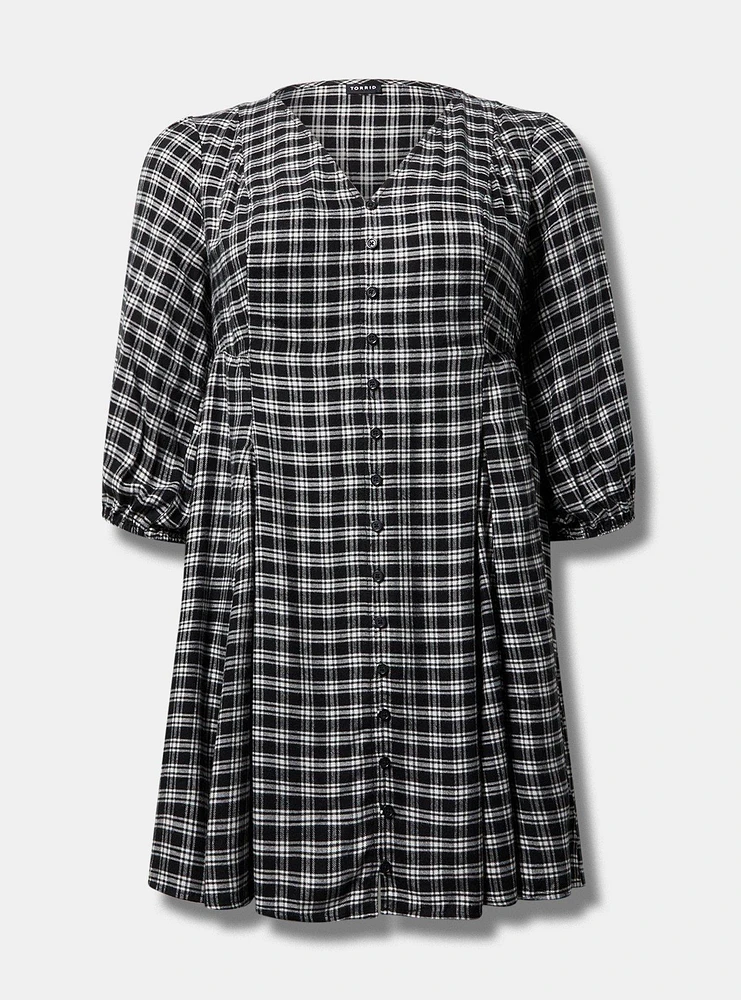Button Front Skater Mini Dress
