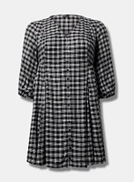 Button Front Skater Mini Dress