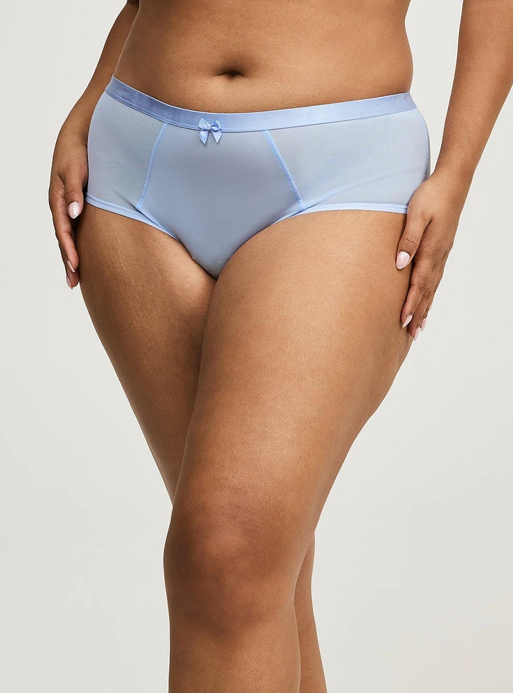 Micro & Mesh Mid-Rise Cheeky Panty