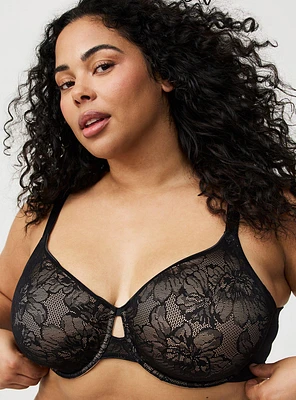 Full-Coverage Unlined Lace Bra