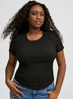 Textured Crew Neck Top