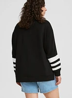 Step Hem V-Neck Sweatshirt