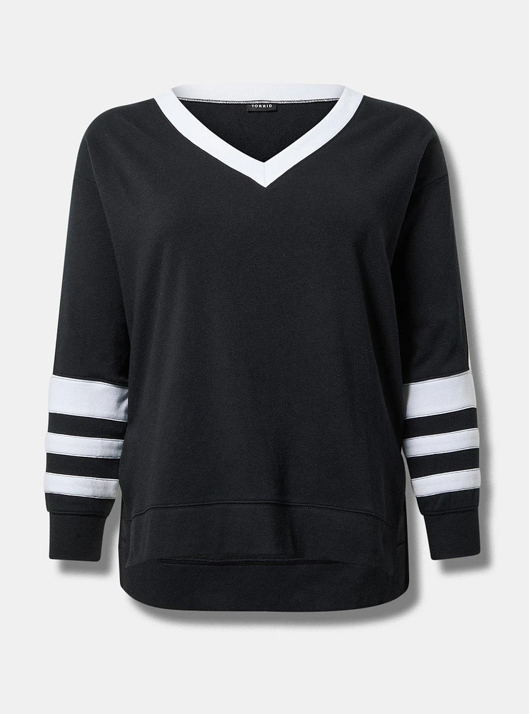 Step Hem V-Neck Sweatshirt