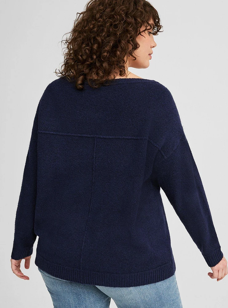 Vegan Cashmere Boat Neck Pullover