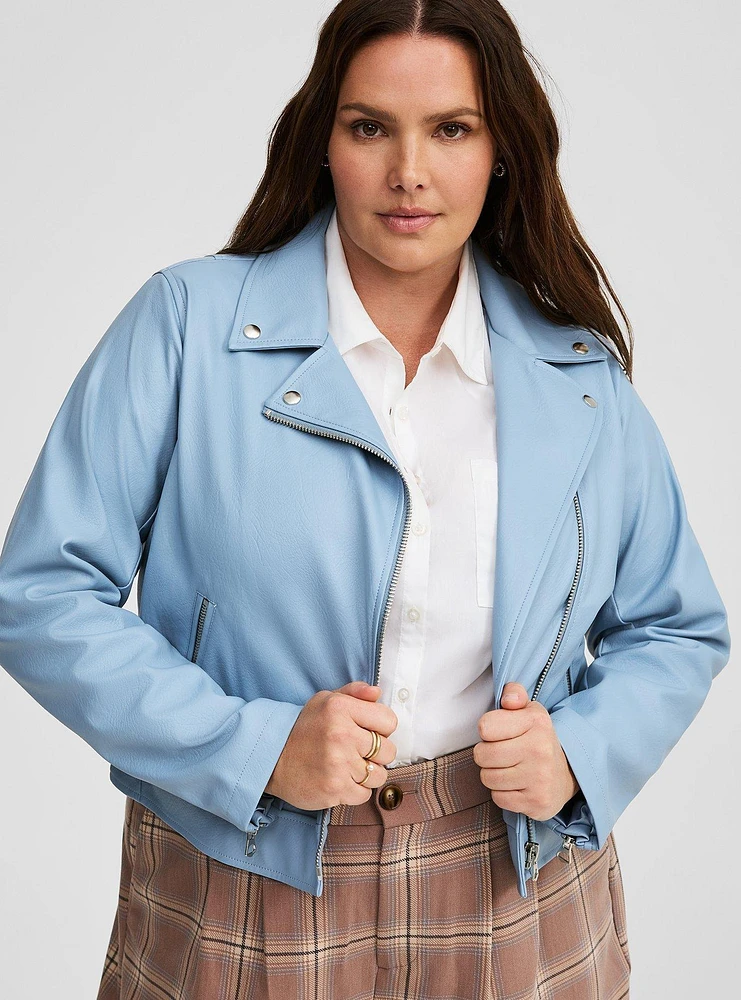 Faux Leather Moto Jacket