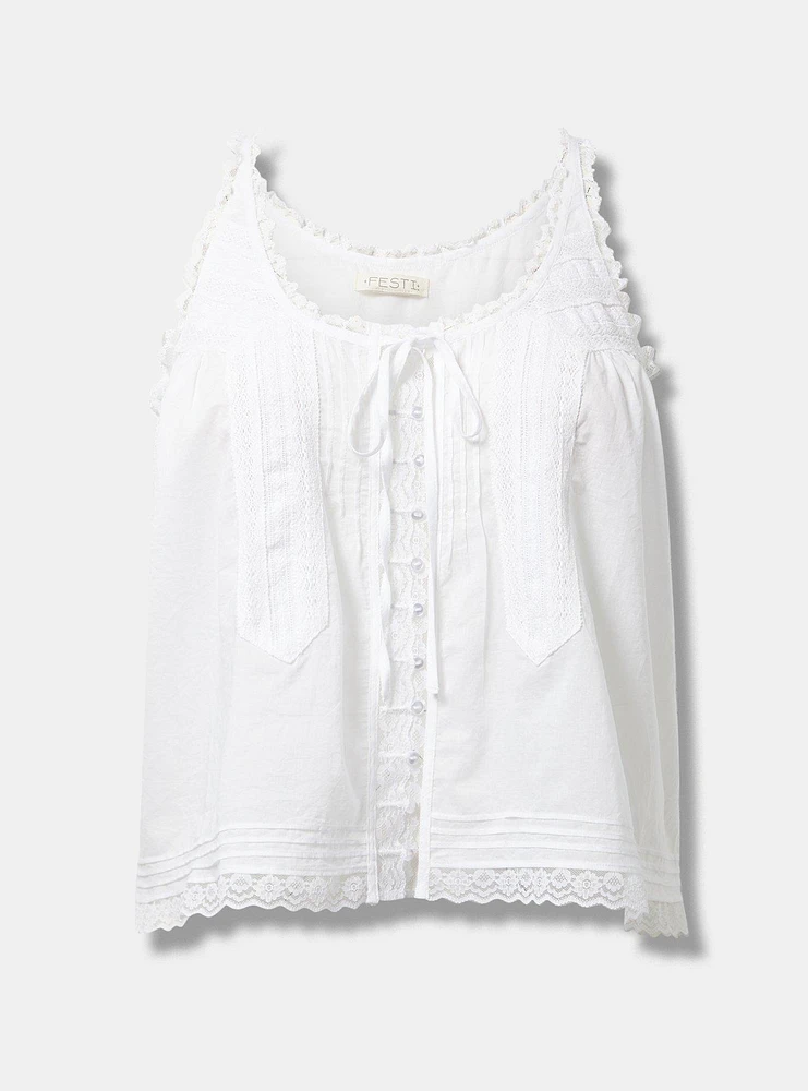 Festi Lace Tie-Front Tank