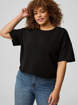 Drop-Shoulder Crop Crew Tee
