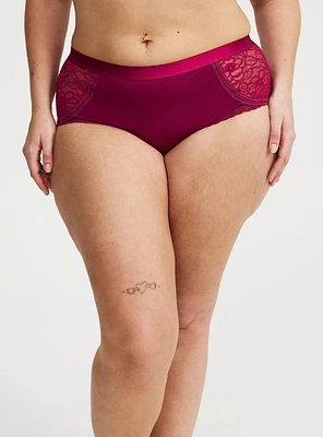 Cotton & Lace Mid-Rise Cheeky Panty
