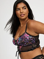 Lace-Up Longline Wire-Free Bralette