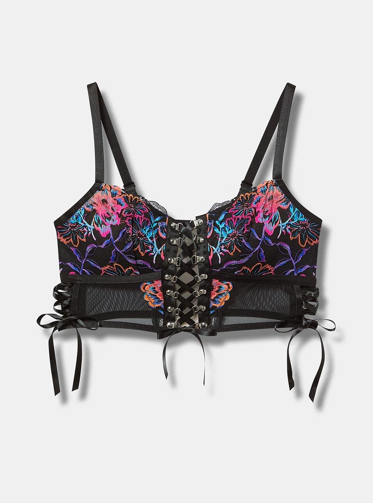 Lace-Up Longline Wire-Free Bralette