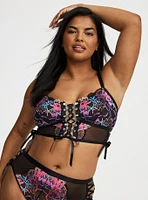 Lace-Up Longline Wire-Free Bralette