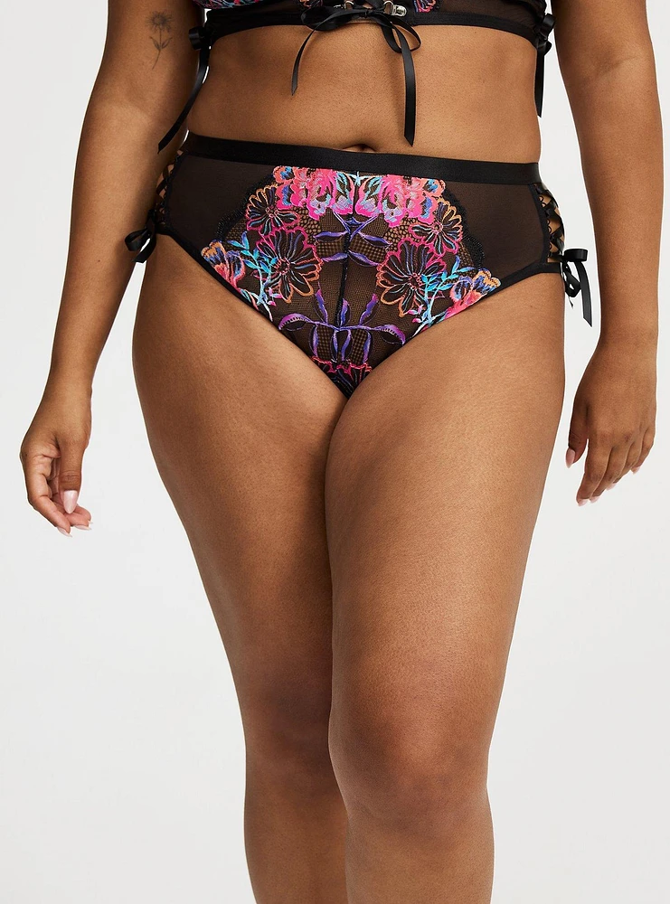 Lace-Up High-Leg Tanga Panty