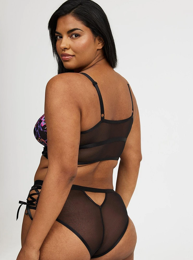 Lace-Up High-Leg Tanga Panty