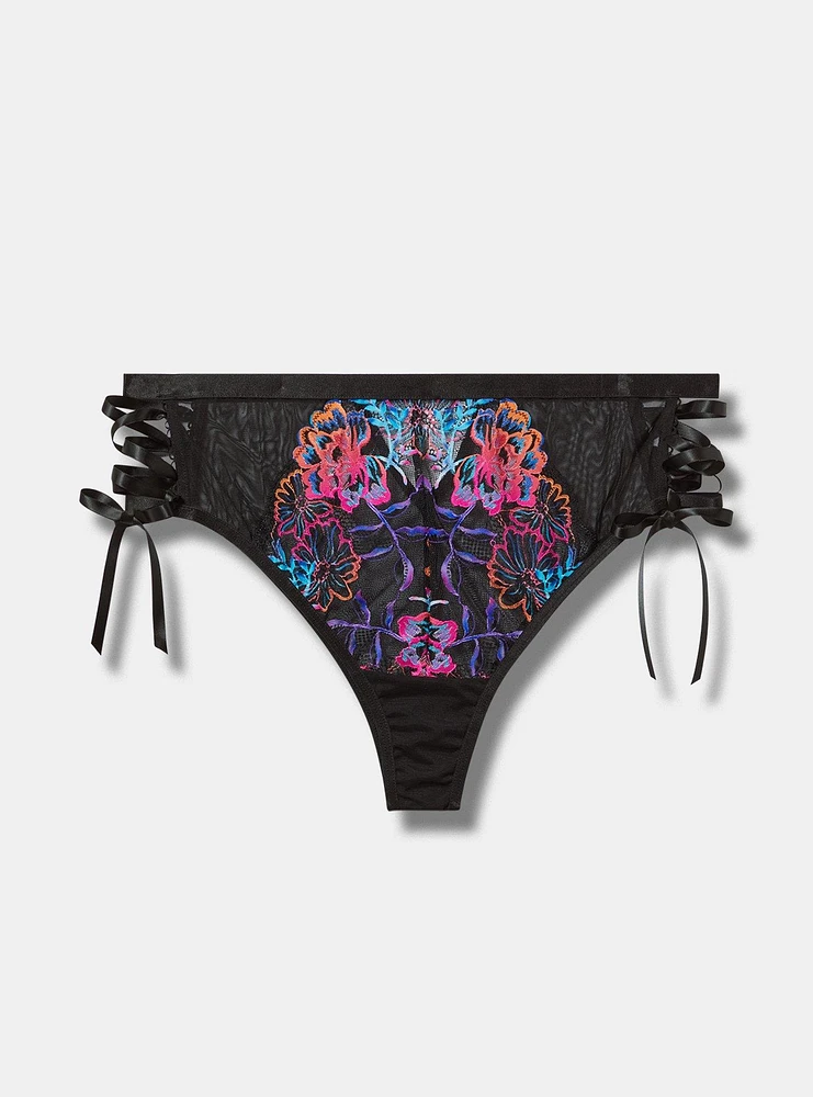 Lace-Up High-Leg Tanga Panty