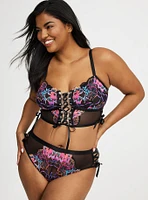 Lace-Up High-Leg Tanga Panty