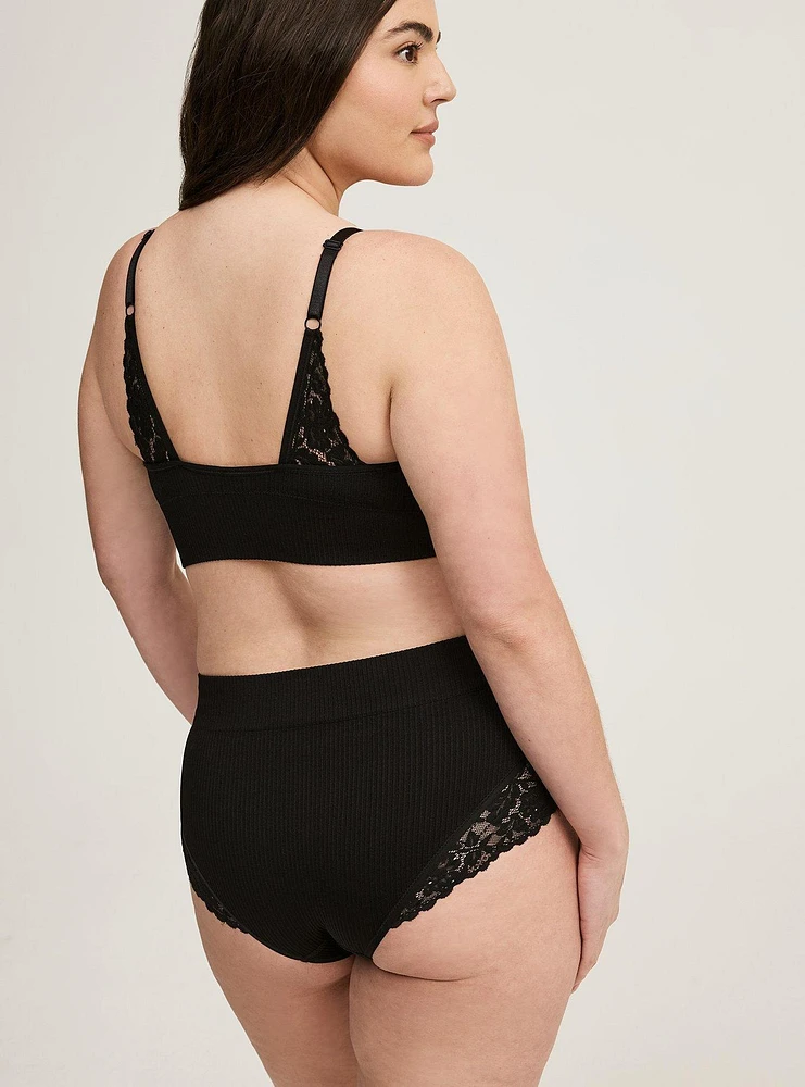 Seamless Rib Mid-Rise Brief Panty