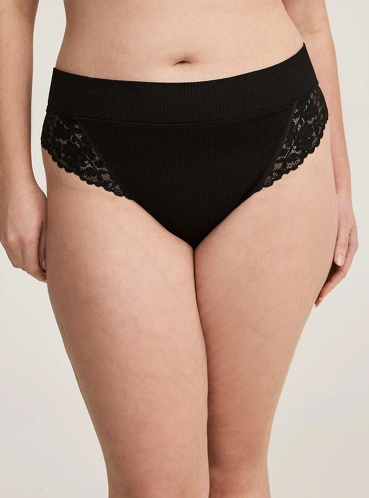 Seamless Rib Mid-Rise Thong Panty