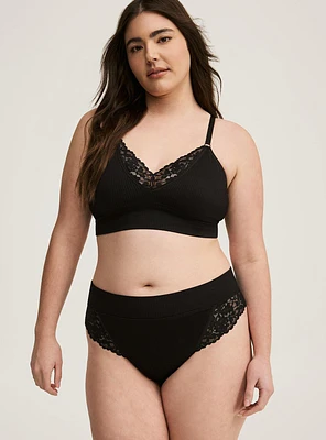 Seamless Rib Mid-Rise Thong Panty