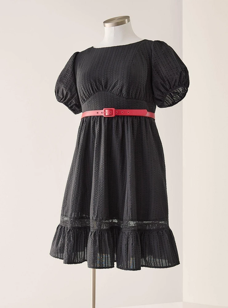 Retro Chic Seersucker Swing Dress