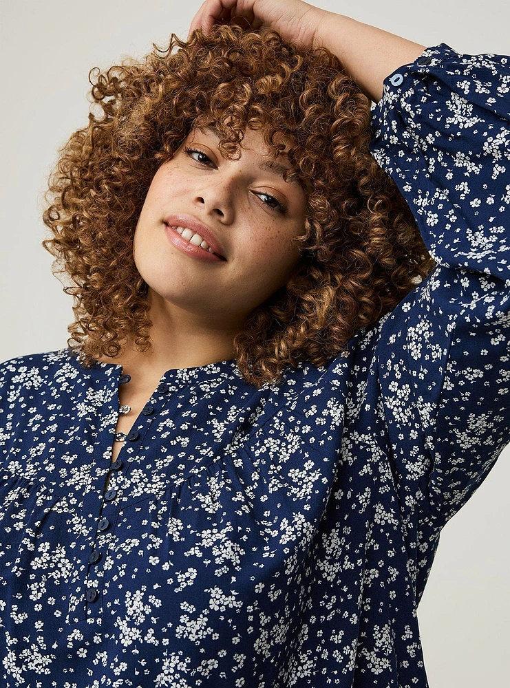 Challis Relaxed Long Sleeve Blouse