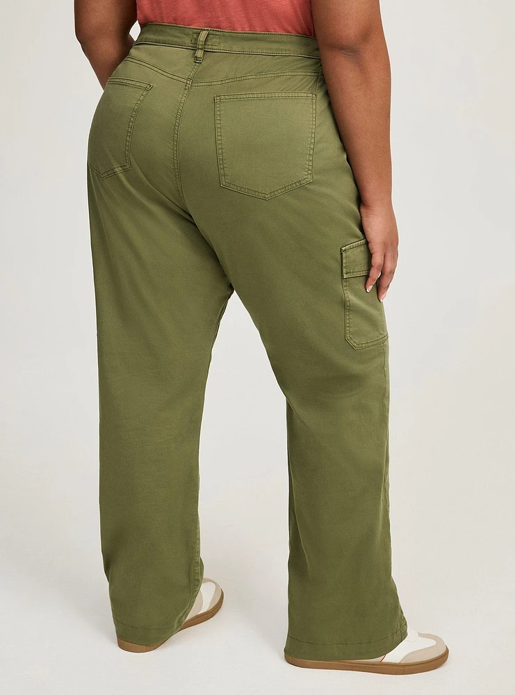 Straight Cargo Pocket High Rise Pant