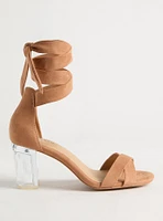 Strappy Ankle Wrap Lucite Heel (WW