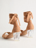 Strappy Ankle Wrap Lucite Heel (WW
