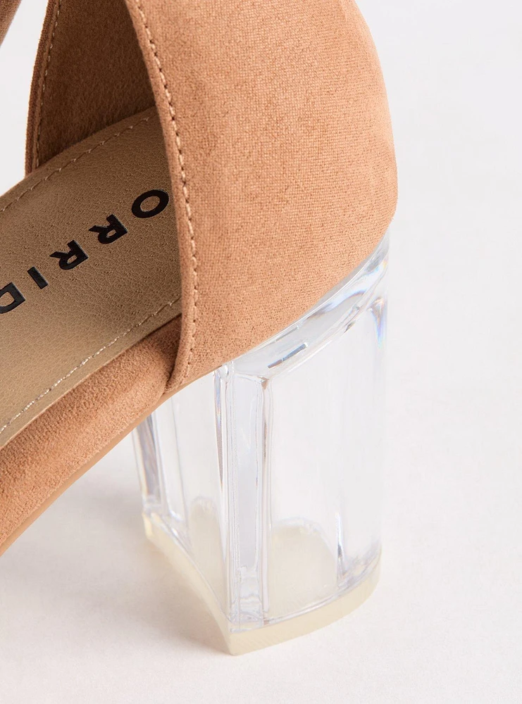 Strappy Ankle Wrap Lucite Heel (WW