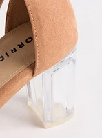Strappy Ankle Wrap Lucite Heel (WW