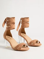 Strappy Ankle Wrap Lucite Heel (WW