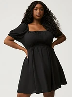 Mini Puff-Sleeve Dress