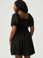 Mini Puff-Sleeve Dress