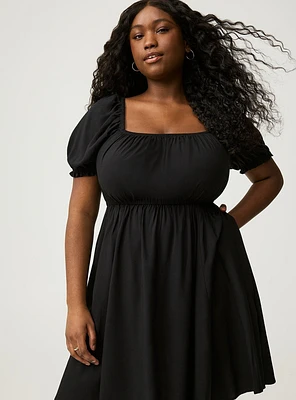 Mini Puff-Sleeve Dress