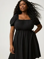 Mini Puff-Sleeve Dress