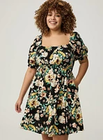 Mini Puff-Sleeve Dress