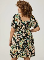 Mini Puff-Sleeve Dress