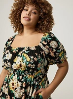 Mini Puff-Sleeve Dress