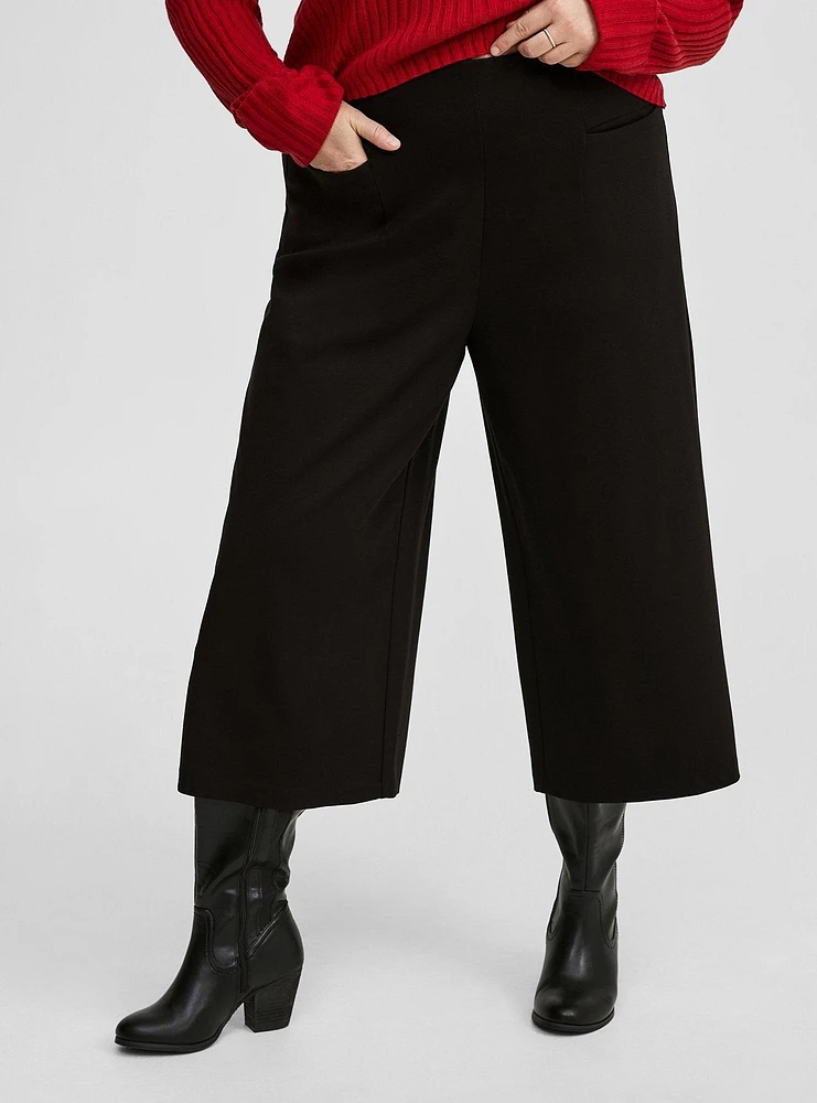 Crop Wide Lightweight Ponte Pant