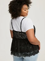 Peplum Ruffle Cami 2Fer Top