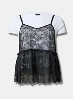 Peplum Ruffle Cami 2Fer Top