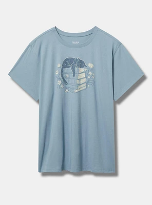 Cat And Books Relaxed Tee