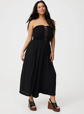 Lace-Up Culotte Jumpsuit