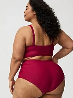 Side Ruched Heart Ring Swim Bottom