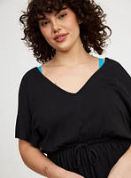 Mini Dress Side Slit Cover-Up
