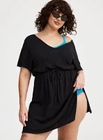 Mini Dress Side Slit Cover-Up