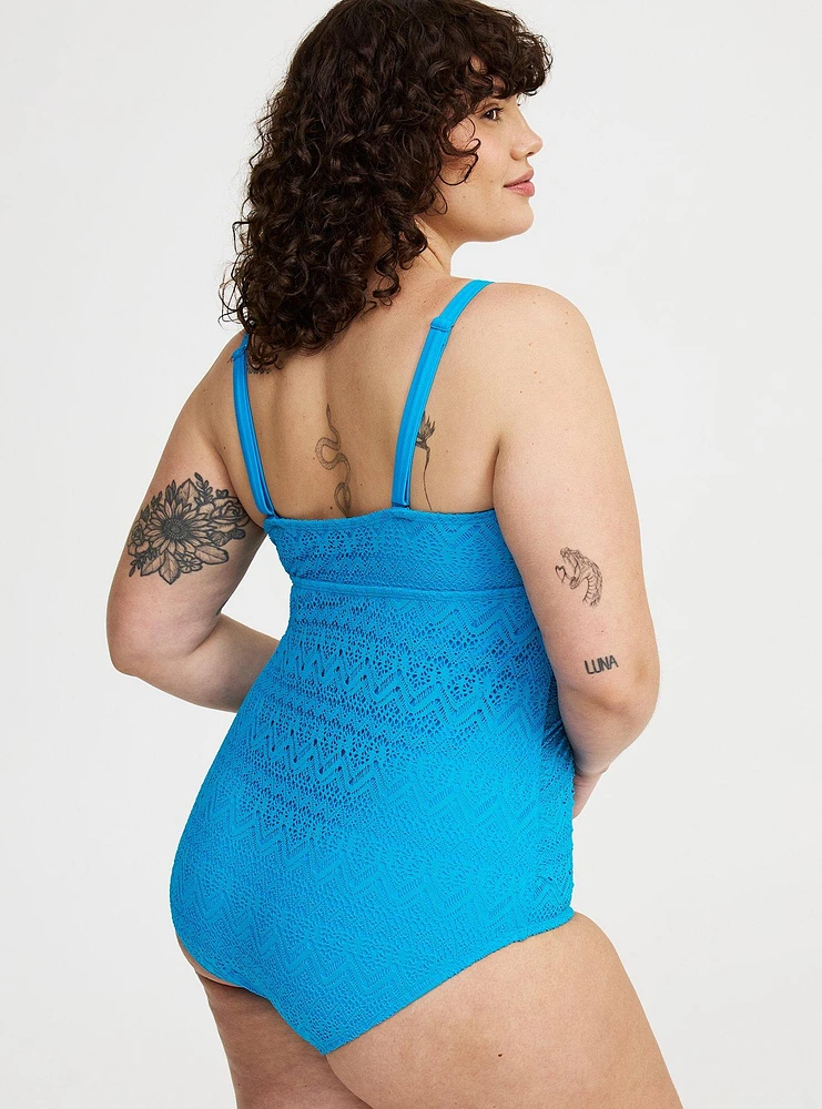 Wire-Free Crochet One Piece Swimsuit