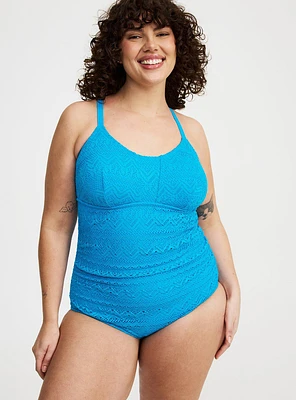 Wire-Free Crochet One Piece Swimsuit