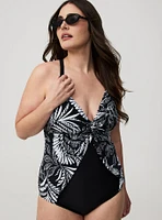 Wire-Free Twisted V-Neck One Piece Swimsuit