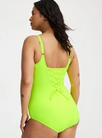 Wireless Corset Back One-Piece Swimsuit